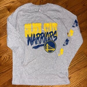 Boys NBA Golden State Warriors Gray Long Sleeve Shirt M 10/12